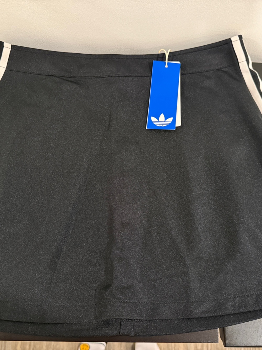 adidas Black Mini Skirt with White Side Stripes